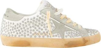 Golden Goose Super-Star Studded Leather Sneakers - Dames - Sneakers - Grijs - 36 EU - Leer - Schoenen