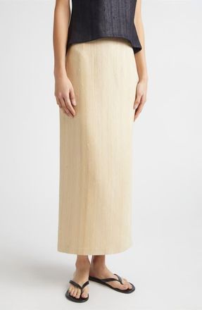 Nellie Partow Lea Silk Blend Skirt in Sand at Nordstrom, Size 10