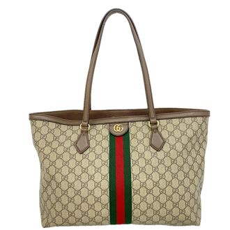 Gucci Beige Brown Pvc Tote Bag (Pre-Owned)