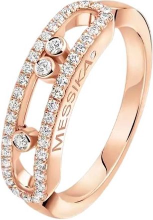 Messika Baby Move Pave 18k Rose Gold Ring, Size 51