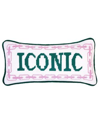 Two's Company Iconic 6 X 13 Needlepoint Pillow
