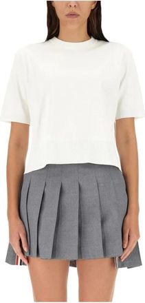 Thom Browne Boxy Fit T-Shirt - Dames - T-shirts - Wit - S - Polyester - Tops