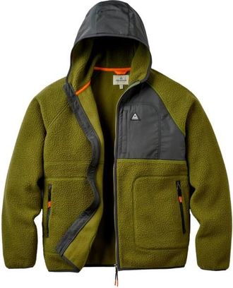 Passenger Offgrid Recycled Full Zip Hooded Sherpa Fleece Fleecejacke f&uuml;r Herren | oliv