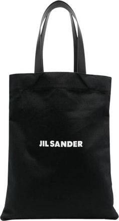 Jil Sander Luxueuze Zwarte Tote Bag - Heren - Shoppers - Zwart - ONE Size - Katoen - Tassen