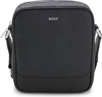 BOSS Reporter bag with micro monogram pattern