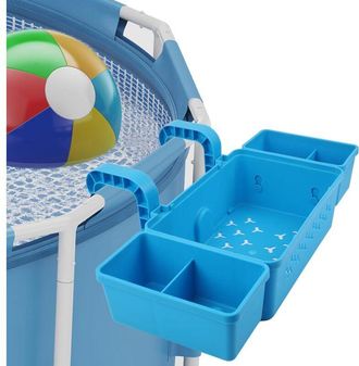 OEM Cesta De Almacenamiento Para Piscina, Cesta Colgante Con 2 Portavasos, Cesta De Pl&aacute;stico Reciclado Para Piscinas Elevadas