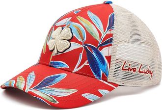 Black Clover Island Luck 32 Adjustable Hat Baseball Caps Red/Navy Tropical Hat/Cream Mesh/Cream Clover, Mesh/Polyester