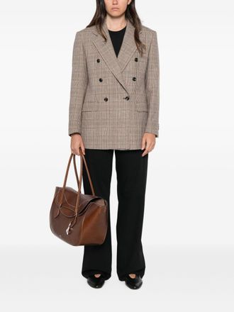Tagliatore Check Pattern Wool Blend Blazer - Beige