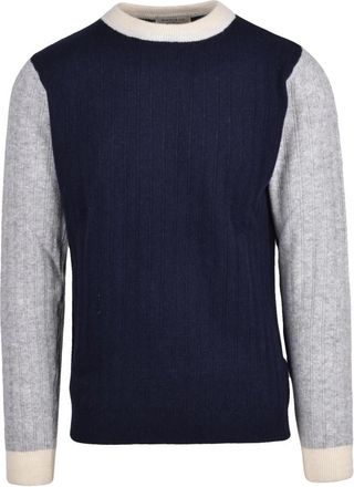 Wool & Co Maglioncino Girocollo - Heren - Ronde hals truien - Blauw - XL - Wol - Truien & Vesten