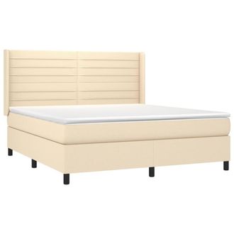 vidaXL Vidaxl - Giroletto A Molle Con Materasso Crema 160x200 Cm In Tessuto
