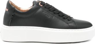 Alexander Smith Leren sneakers met plateauzool - Zwart