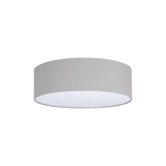 OEM Lampada Da Soffitto Grigia 40cm Tondo Paralume In Tessuto Plexiglass 2xe27