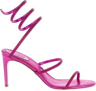 Rene Caovilla Fuchsia Viscose Stiletto Heel Womens Sandals