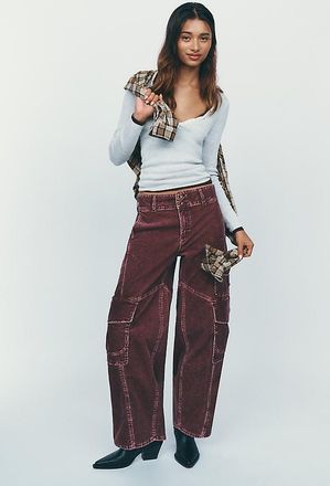 Pilcro Aero Corduroy Wide-Leg Cargo Pants