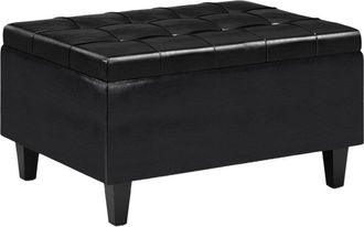 Simpli Home Harrison 34In Transitional Rectangle Small Coffee Table Storage Ottoman