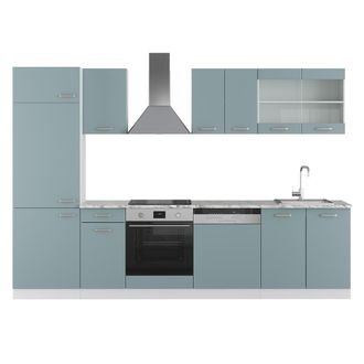Vicco Mueble De Cocina R-line, Gris Azulado, 300 Cm, Et M&aacute;rmol, Vicco