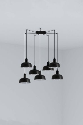 Netlighting Tatawin Small Cluster Pendant Ceiling Light Black Gloss Black 7x E27