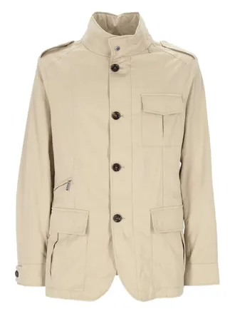 Moorer button-fastening flap-pocket jacket - men - Cotton/Elastane/Silk - 54 - Neutrals