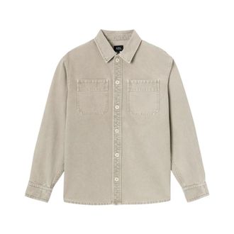 A.P.C. A.p.c., Overhemden, Heren, Beige, L, Casual Shirt