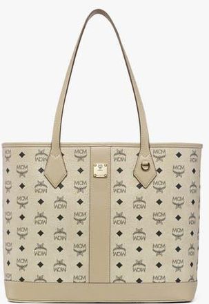 MCM New Medium Liz Shopper in Visetos in Beige at Nordstrom