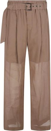 Brunello Cucinelli Wijde broek - Dames - Wijde Broeken - Bruin - S - Broeken
