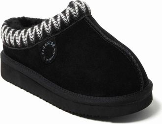 Dearfoams Fireside by Dearfoams Womens Greta Genuine Shearling Clog Slipper with Embroidery