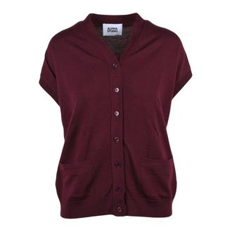 Alpha Studio Truien & Vesten, Dames, Rood, L, Wol, V-hals gebreid