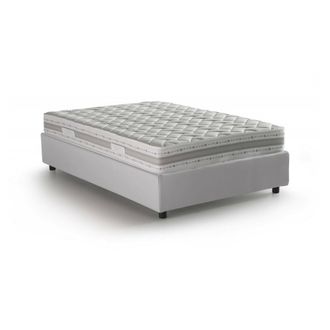 Talamo Italia Dmora - Cama De Plaza Y Media Dfalasc, Cama Contenedor Con Tapizado En Ecopiel, 100% Made In Italy, Apertura Lateral, Con Colch&oacute;n Cm 120x190 Incluido,