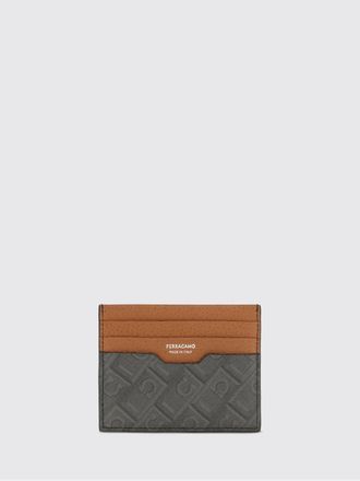 Ferragamo Gancini Monogram Coated Cotton Card Holder