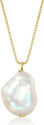 RS Pure by Ross-Simons 6-7mm Cultured Baroque Pearl Necklace in 14kt Yellow Gold