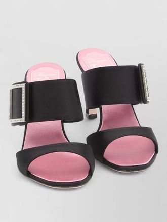Roger Vivier satin mules trompette heel buckle
