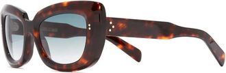 Cutler and Gross 9797 Cat Eye Zonnebril - Dames - Zonnebrillen - Bruin - 52 MM - Leer - Accessoires