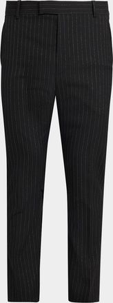 Alexander McQueen Mens Pinstripe Wool Cigarette Trousers