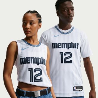 Nike Ja Morant Memphis Grizzlies City Edition Nike Mens Dri-FIT ADV NBA Authentic Jersey in White | HM6111-100