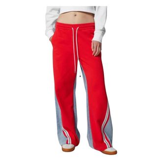 John Richmond Fleece Broek Retro Regular Fit Rood - Dames - Wijde Broeken - Rood - M - Katoen - Broeken