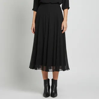 Zimmermann Black Chiffon Illustration Flare Culotte