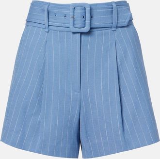 Veronica Beard Shorts Piper de mezcla de lino a rayas