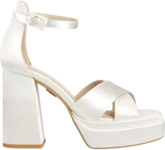 Buffalo Schoenen, Dames, Wit, 40 EU, Leer, Bonny Cross Sandal