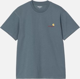 Carhartt Work in Progress Mens Carhartt WIP S/S American Script T-Shirt Office Blue - Navy - Size: 44