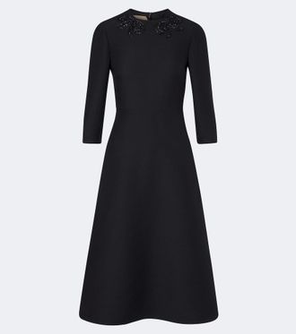 Valentino Crepe Couture embellished midi dress