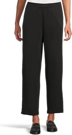 Eileen Fisher Garment Dyed Terry Slouch Ankle Pant Womens Clothing Black : LG 28, Cotton