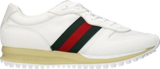 Gucci Herrens Turnschuhe aus wei&szlig;em Stoff