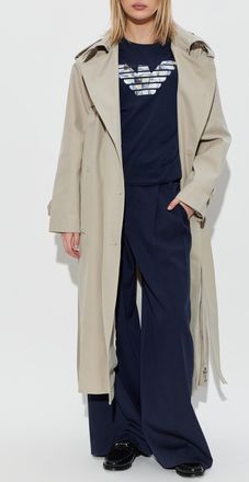 Emporio Armani T-shirt With Printed Logo, Womens, Navy Blue