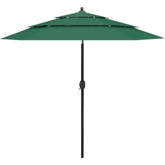 vidaXL Umbrilla De 3 Capas Con 2.5 M De Aluminio Verde