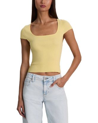 Alice & Olivia Alice + Olivia Anais Ribbed Baby T-Shirt