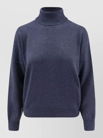 Brunello Cucinelli long sleeve turtleneck top ribbed hem