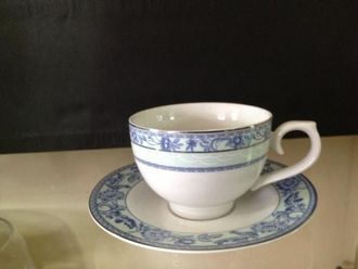 No Brand Servizio Di Tazze Da The T&egrave; Decoro Blu In Pocellana 27 Pezzi