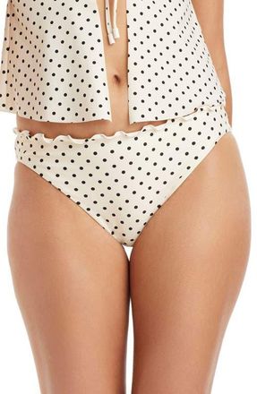 Sanctuary Merrow Polka Dot Hipster Bikini Bottoms in White Sand at Nordstrom, Size X-Small