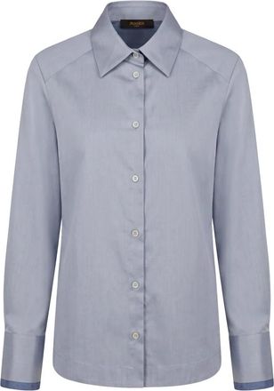Moorer Katoenen shirt met lange mouwen - Dames - Overhemden - Blauw - XS - Katoen - Overhemden