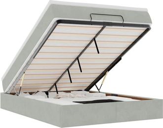 vidaXL Vidaxl - Estructura Cama Otomana Con Colch&oacute;n Gris Claro 140x200cm